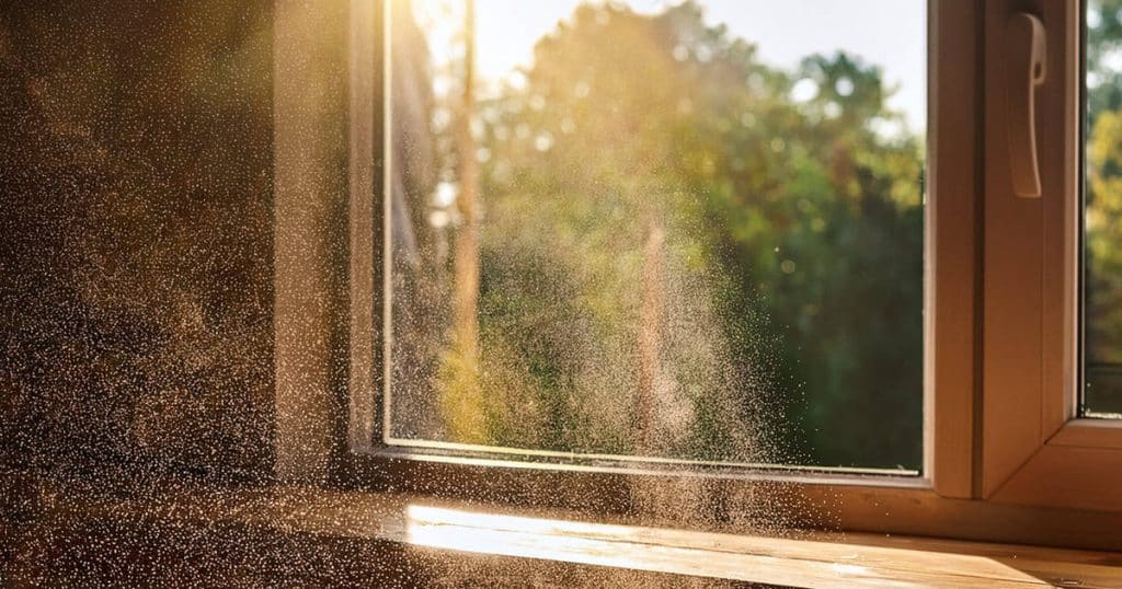 inside air quality pollen entering house through window