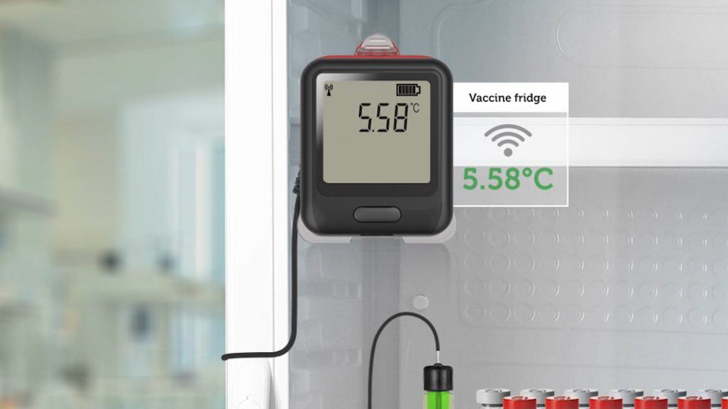 Vaccine data logger on fridge | Automated Temperature Monitoring
