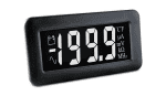 LCD Voltmeter with White Digits on a Black Background