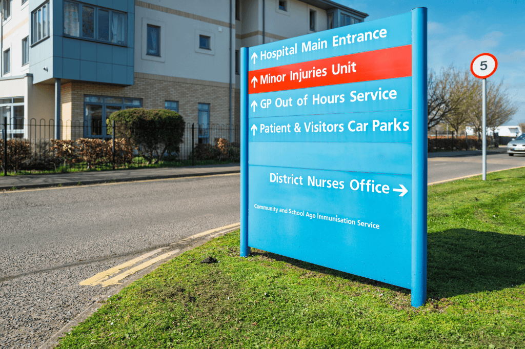 nhs hospital sign