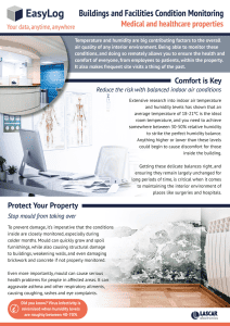 Buildings and facilities condition monitoring for medical and healthcare properties 